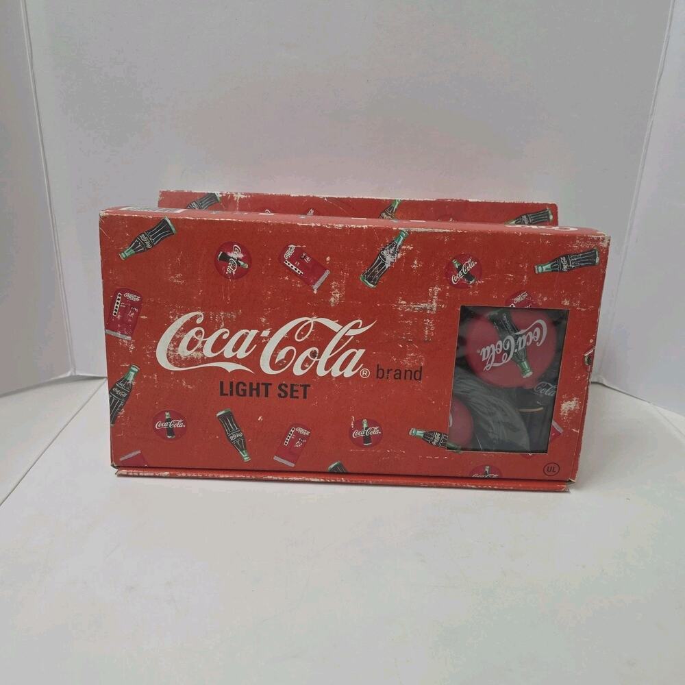 Coca Cola Brand 10 Pc Light Set 1993 in Original Box Coke Bottles & Coke Signs